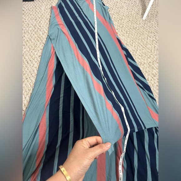 Soft Surroundings Blue and Pink One Shoulder Maxi size Petite Medium - Picture 7 of 10